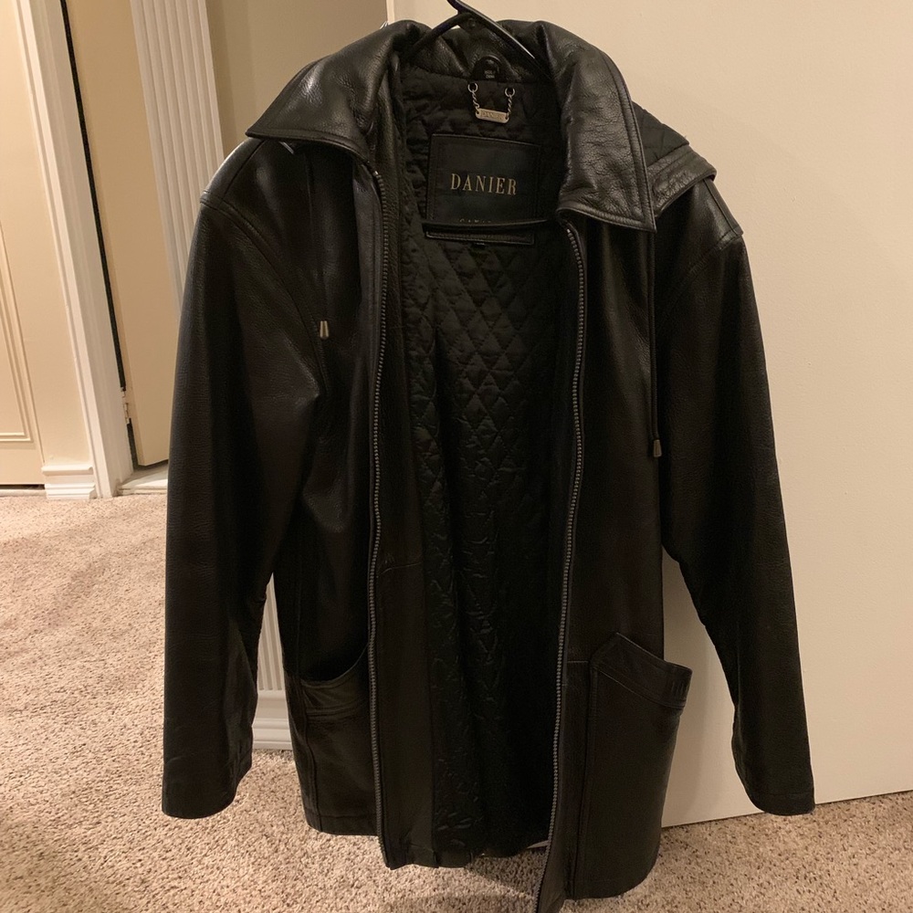 Men’s Danier black leather jacket